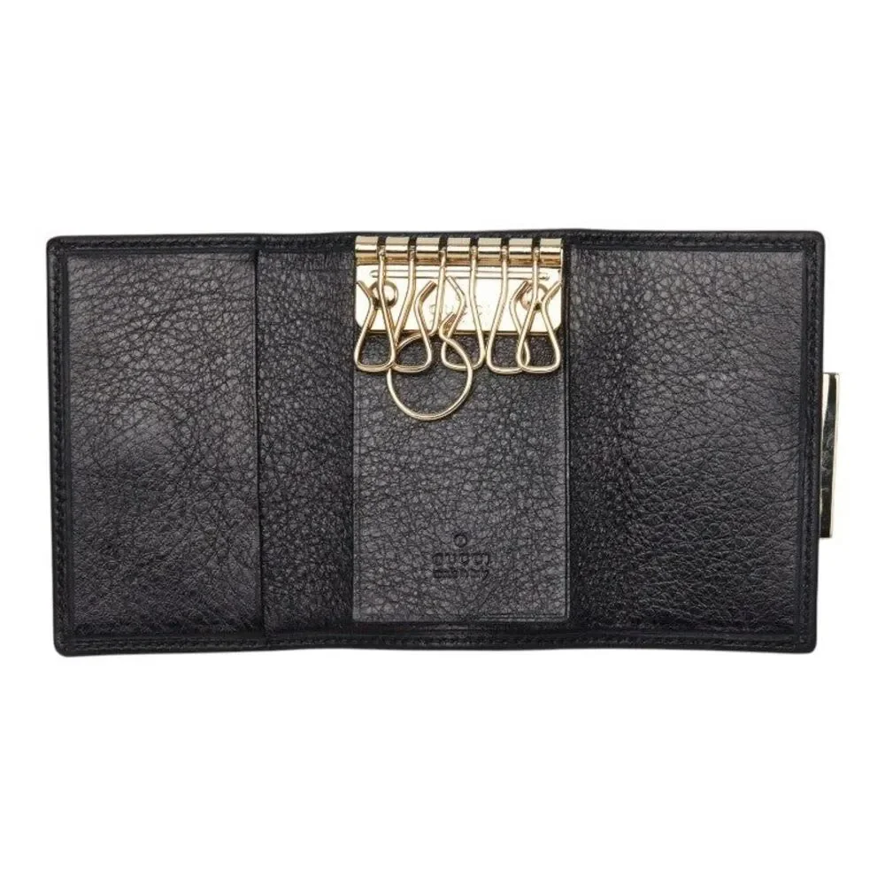 Gucci GG Canvas Logo Plate Key Case